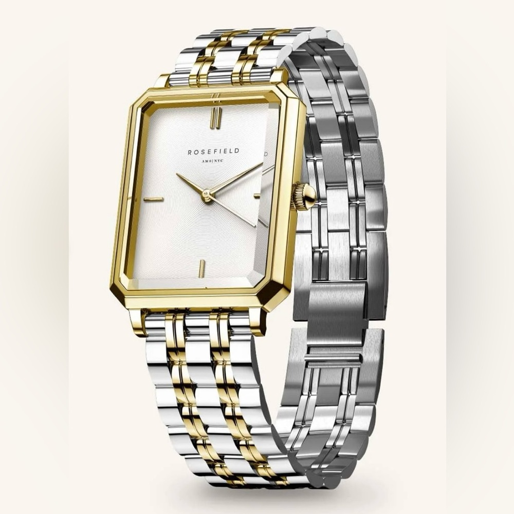 Rosefield Octagon XS Duotone Gold - Engraved. BRAND NEW WITH BOX AND TAGS